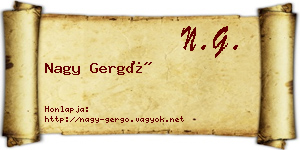 Nagy Gergő névjegykártya